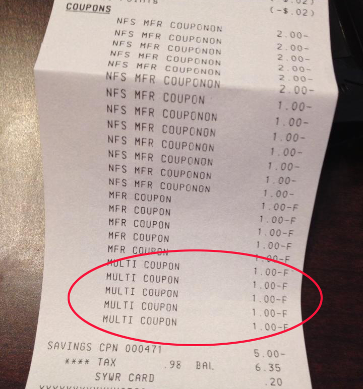 Kmart Double coupon receipt