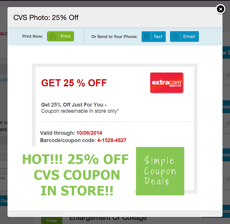HOT!!! PRINT NOW!! 25 off CVS instore coupon, valid through 10/6