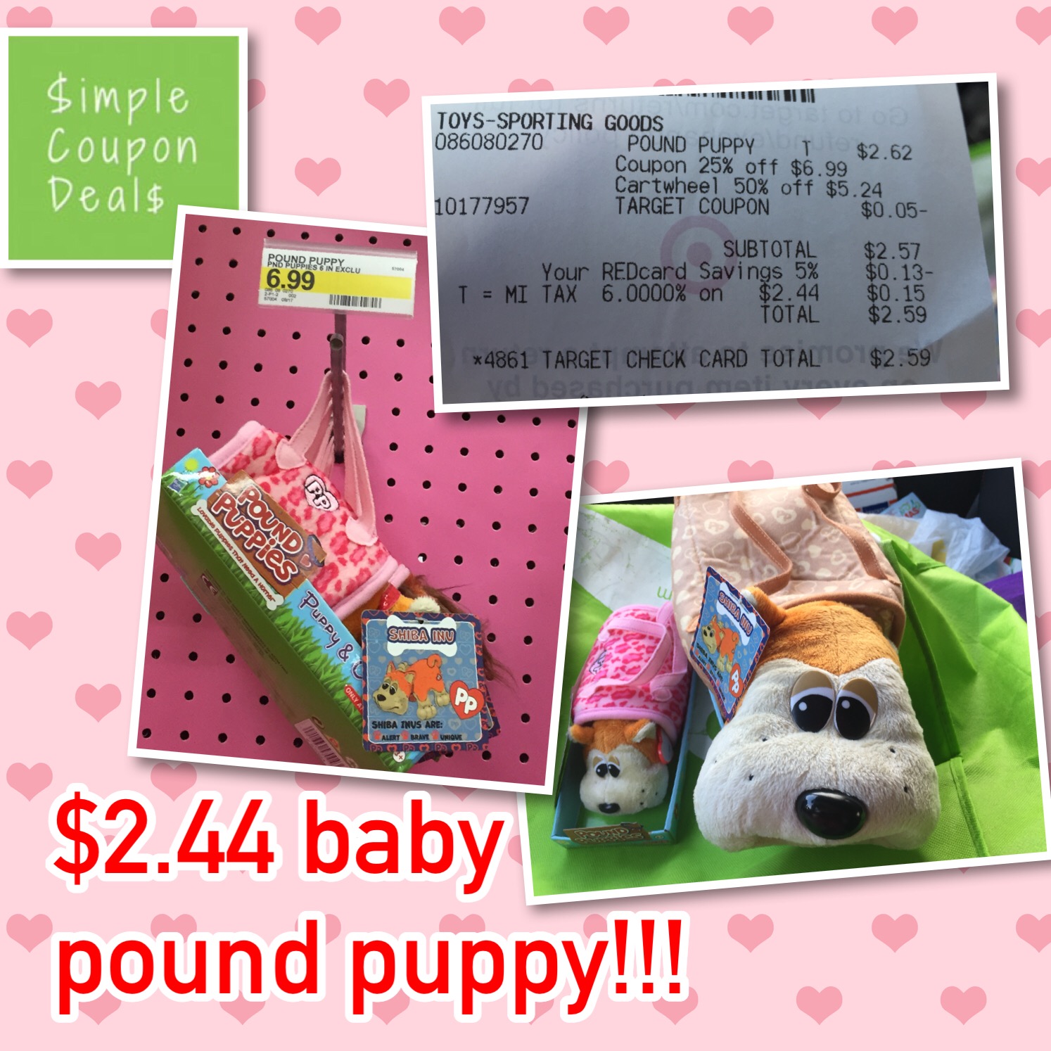 2.44 Pound Puppies Target with 50 off cartwheel and coupon Simple