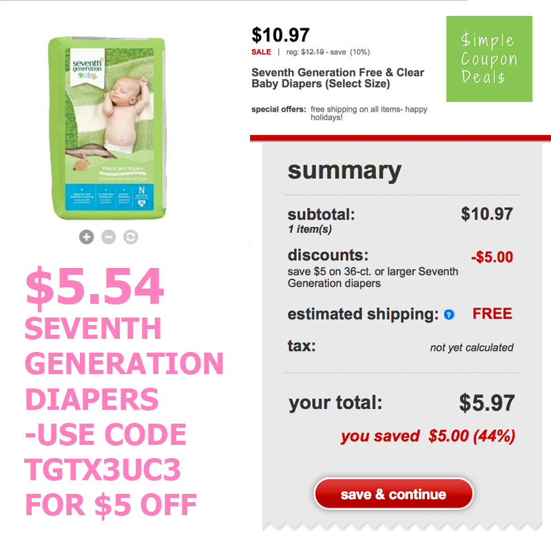 Seventh generation diaper coupons