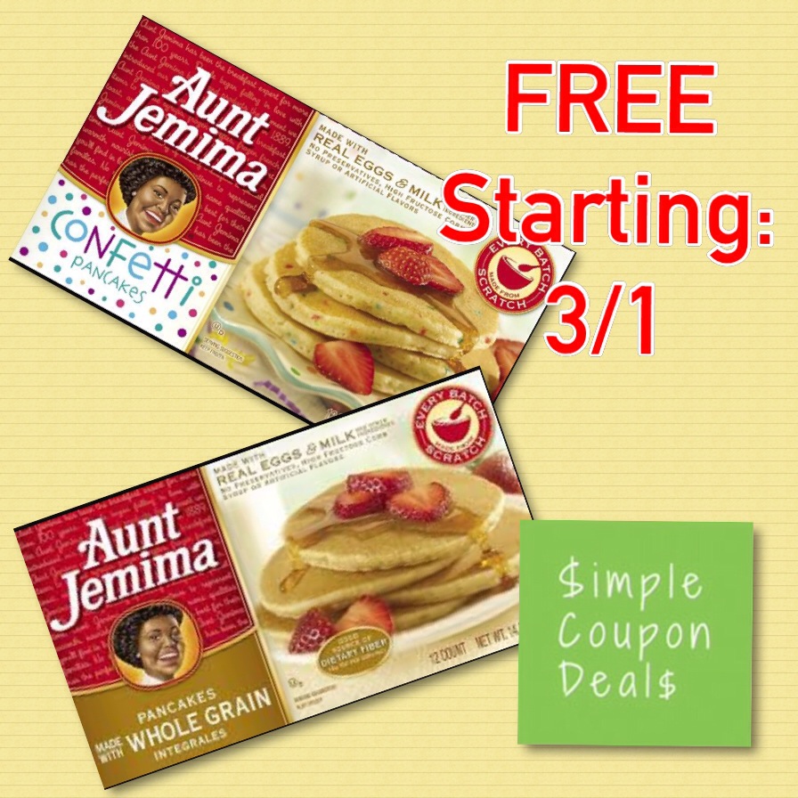 FREE Aunt Jemima Pancakes and French Toast Starting 3/1 Simple