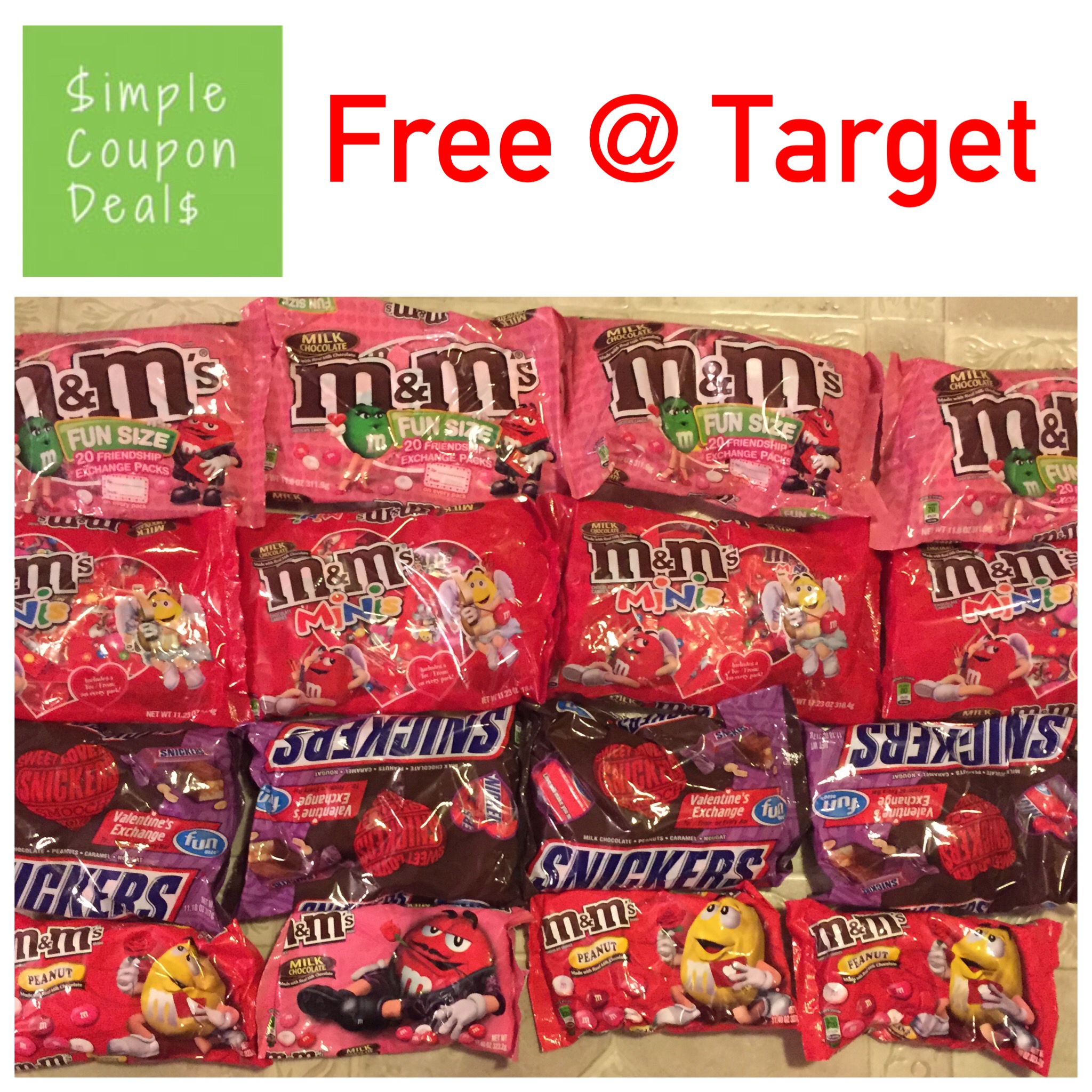 Free M&Ms & Snickers chocolate candy Target Simple Coupon Deals