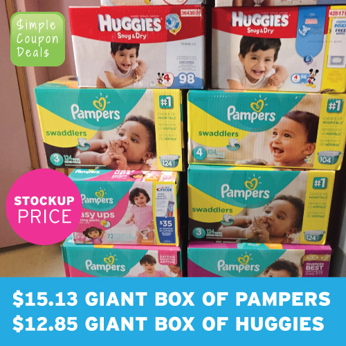 STOCKUP Price! Pampers AND Huggies Diapers Target. Double dip deal