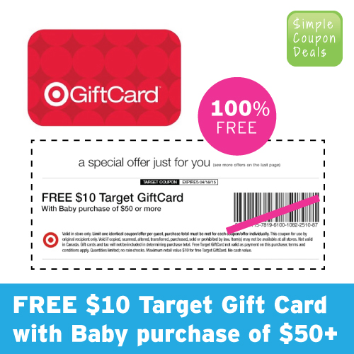NEW! FREE 10 Target Gift Card with Baby Purchase Simple Coupon Deals