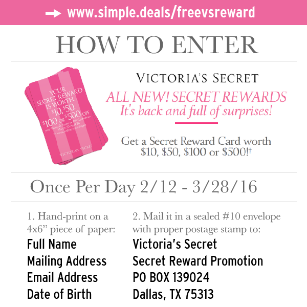Free Victoria's Secret Secret Reward Card