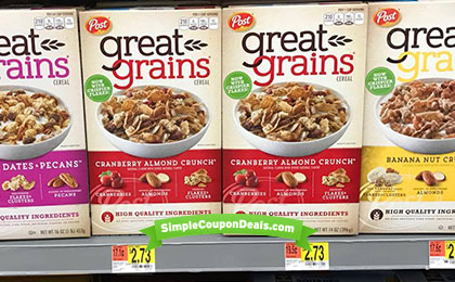 Post Great Grains Cereal $0.48 at Walmart! - Simple Coupon Deals