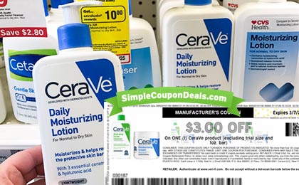 High Value 3 Off Cerave Product Coupon As Low As Free Simple Coupon Deals