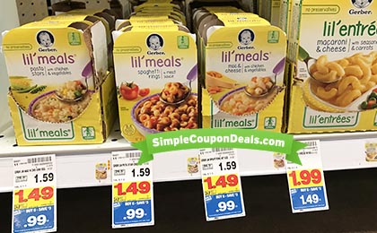 Gerber Meals $0.74 each at Kroger & Affiliate Stores