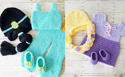 knitted disney baby outfits