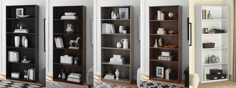 Mainstays 5 Shelf Wood Bookcase 27 84, How To Put Together A Mainstays 5 Shelf Bookcase