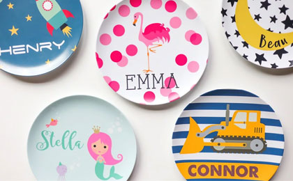 Personalized Melamine Plates or Bowls $15.99 (Orig $20) – Over 60 Designs